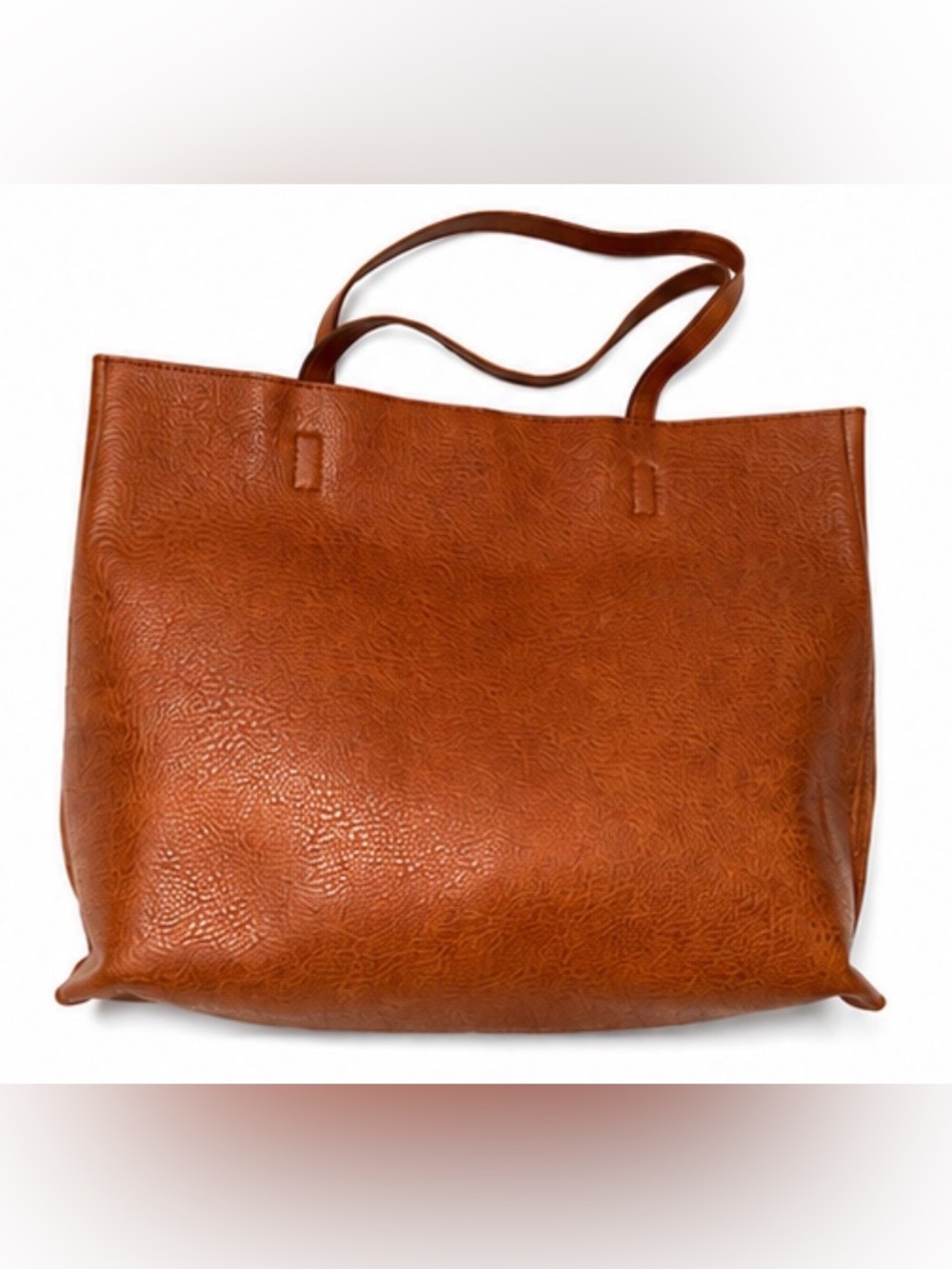Classic Leather Tote Bag - Brown